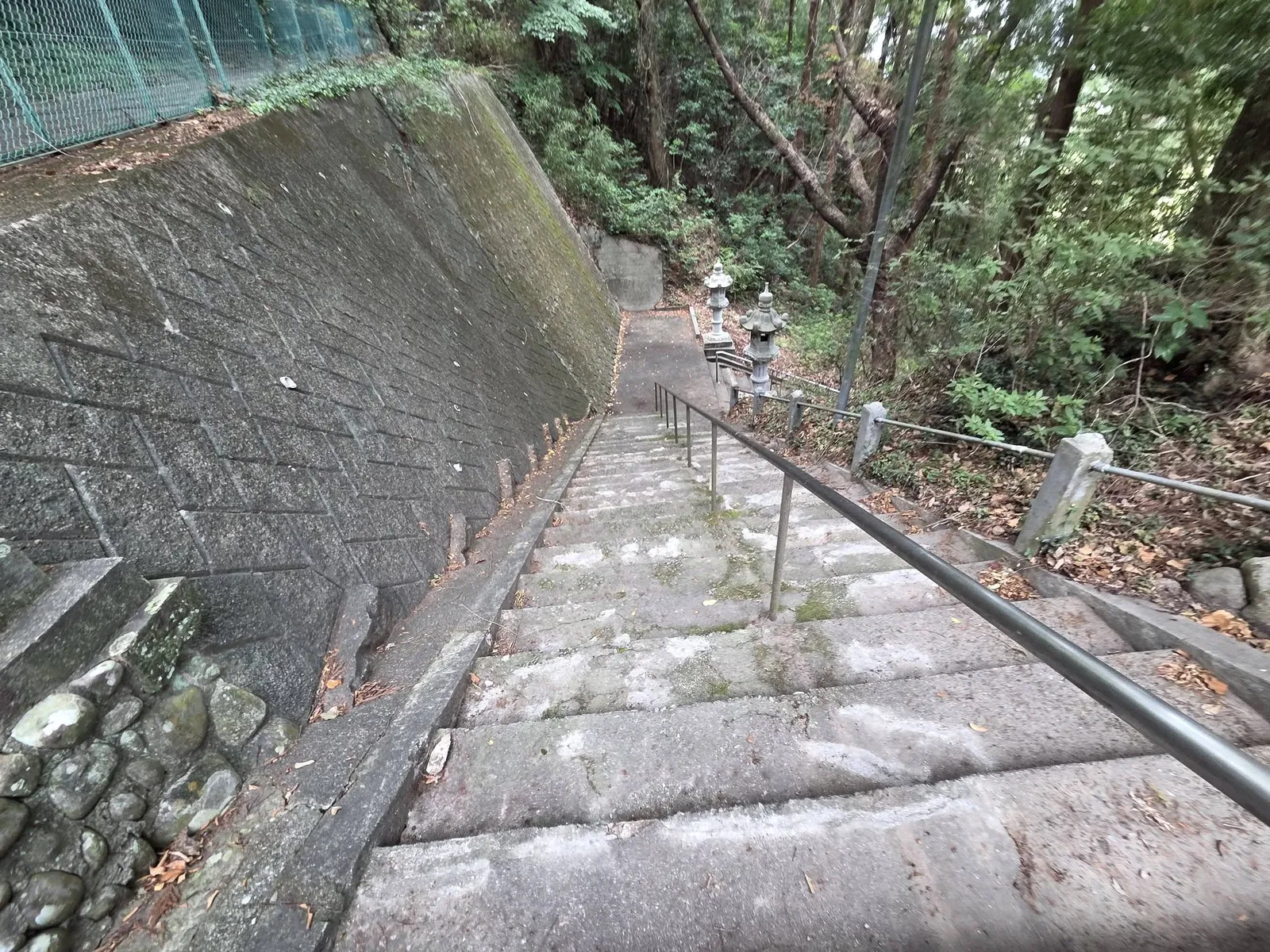 鳥居側へ下る石段。
