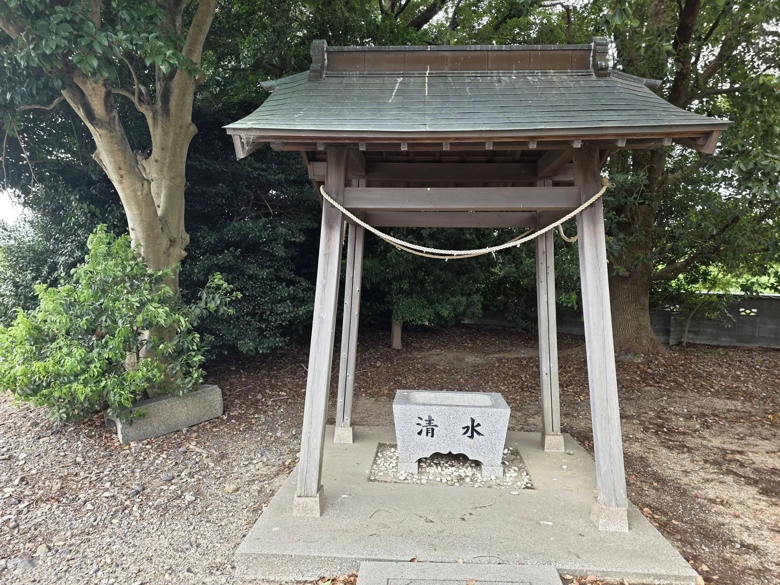 境内の手水舎と手水鉢。